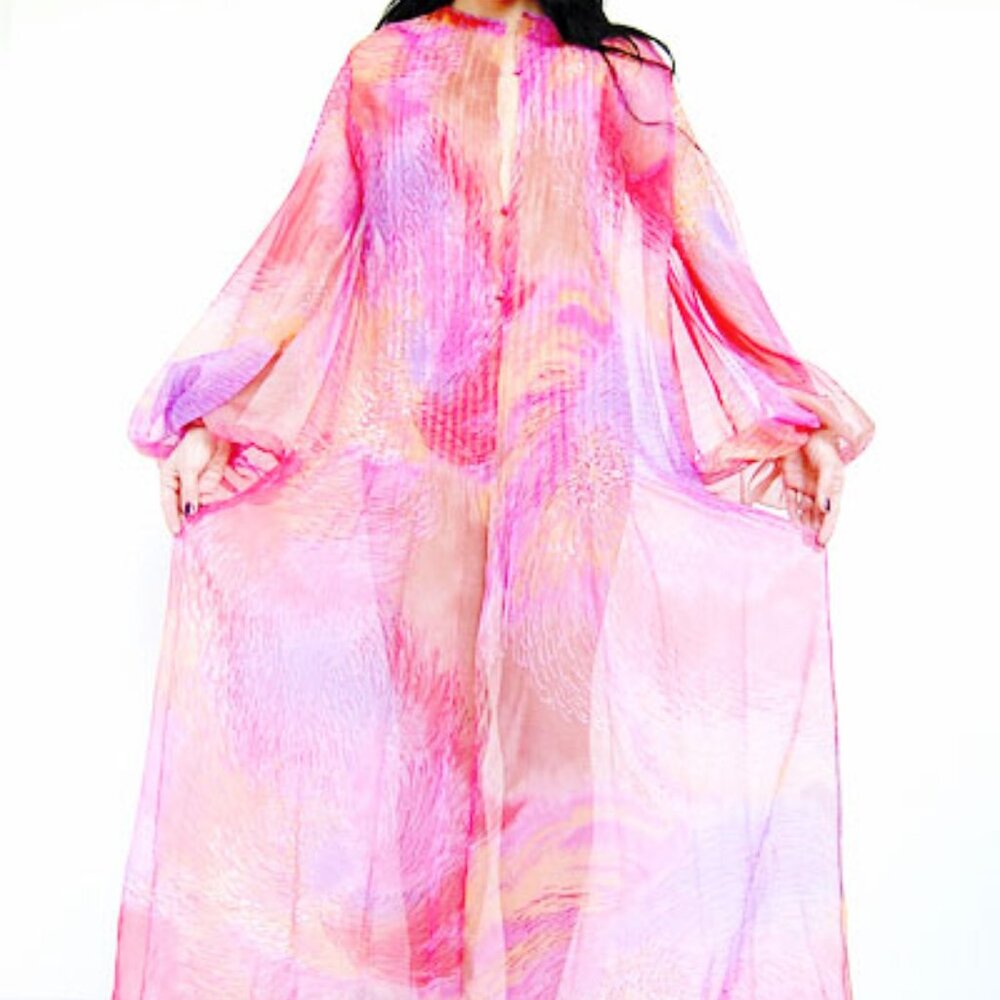 Mod Vintage Sheer Beach Pool Coverup  One Size